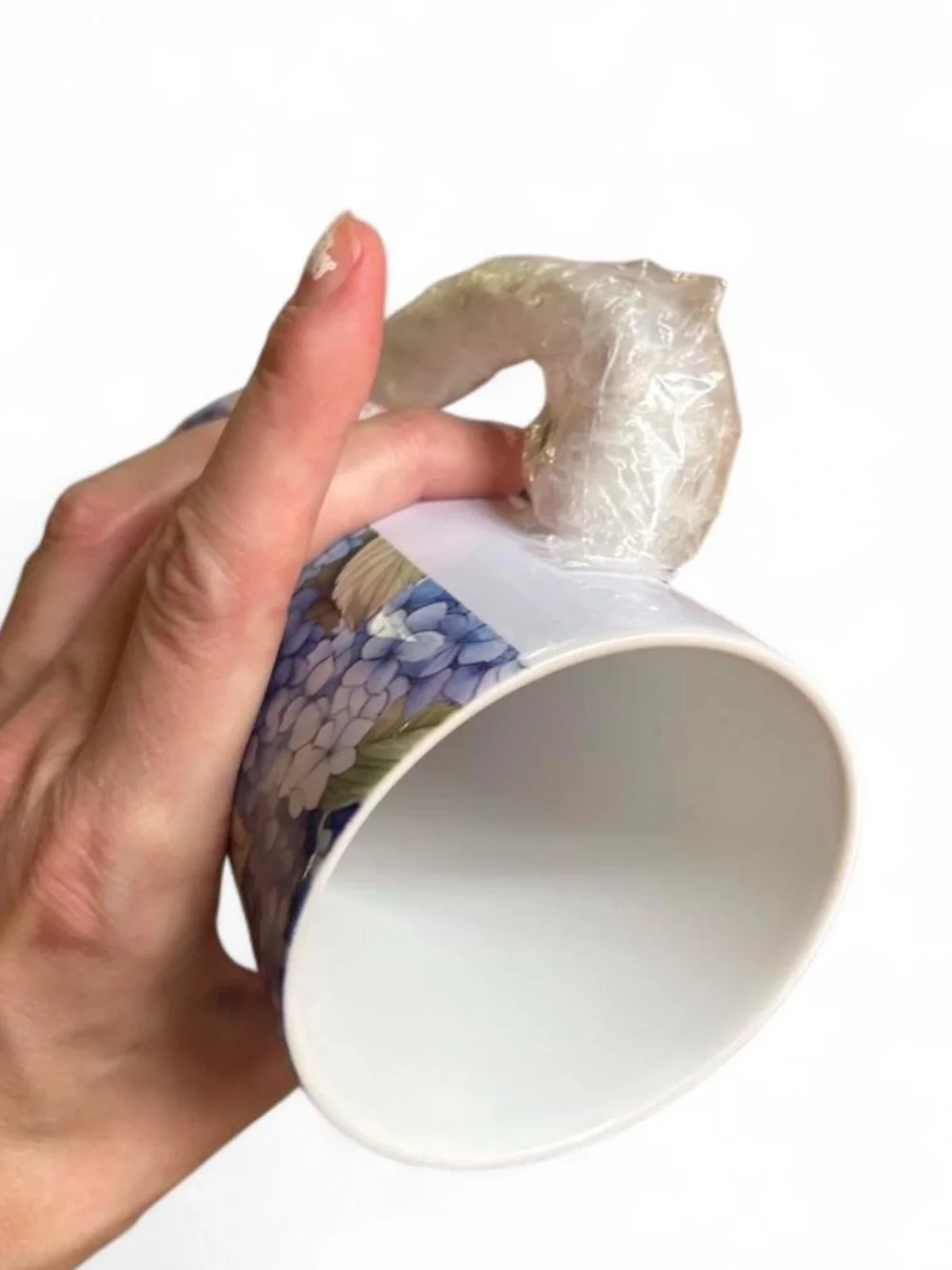 Blue Hydrangea Ceramic Travel Mug by